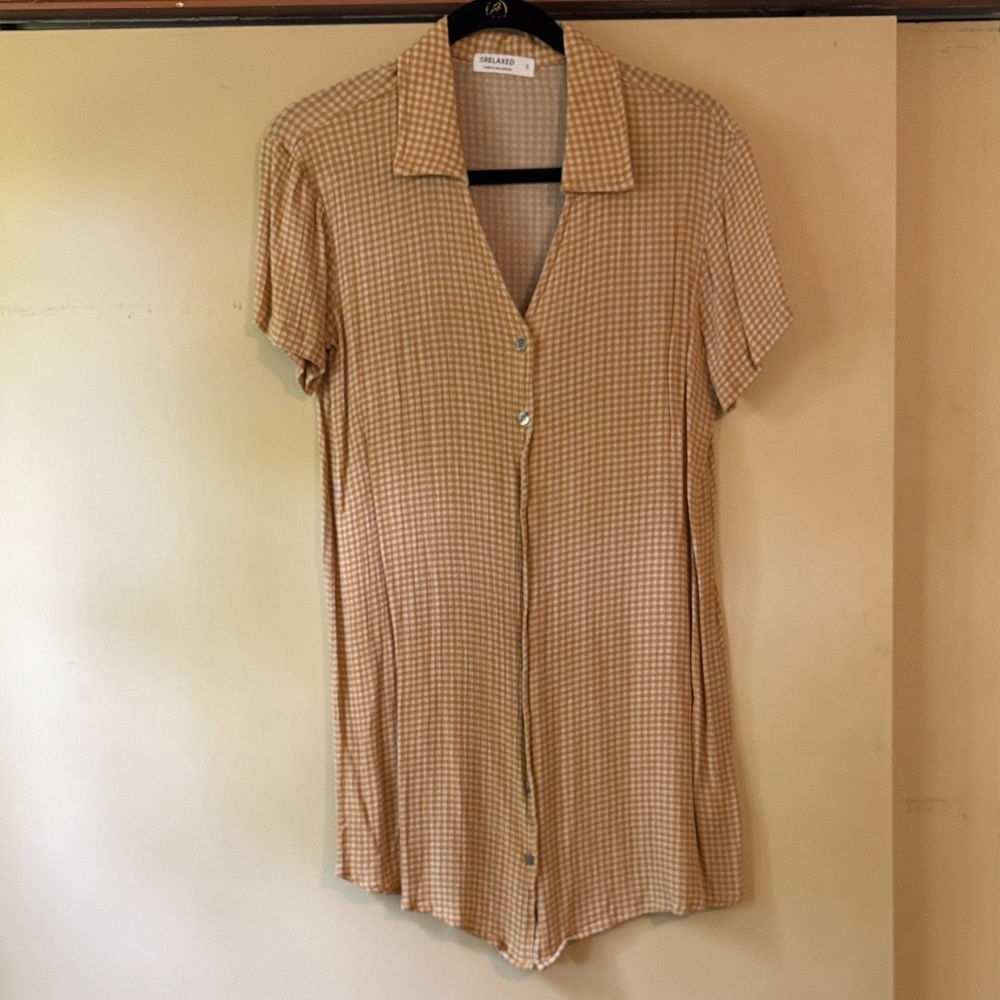 Goldenrod Gingham Mini Dress